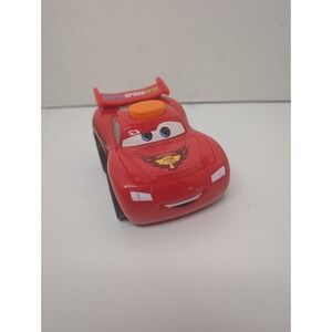 Disney Pixar Cars Lightning McQueen Toy Car w/ Light Up Hood Button 5" Red Works